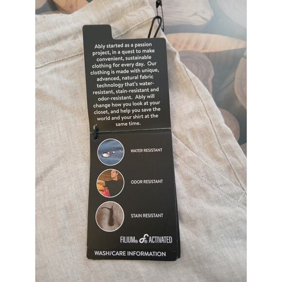 Ably Filium Activated 100% Linen Tie Elastic Waist Bermuda Pull on Shorts NWT L - Picture 10 of 14